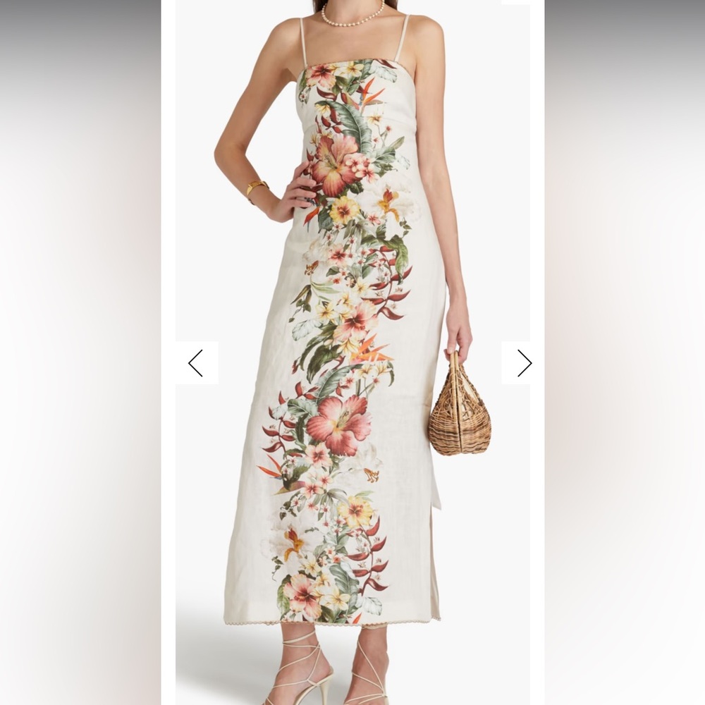 Zimmermann White Floral Midi Lexi dress